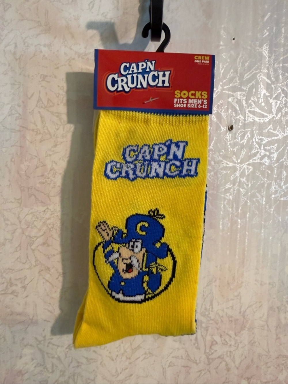 Cap’n Crunch Yellow Crew Socks, "You and the Cap'n Make it Happen" For The Cap’n